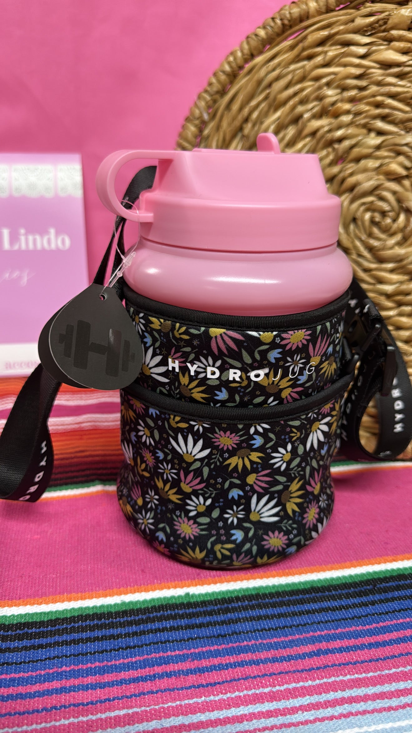 Pink hydro jug with sleeve