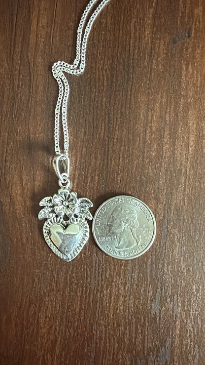 Corazón mediano necklace plata 925